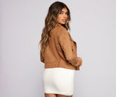 Veste de moto en faux suède Forever Fashionista